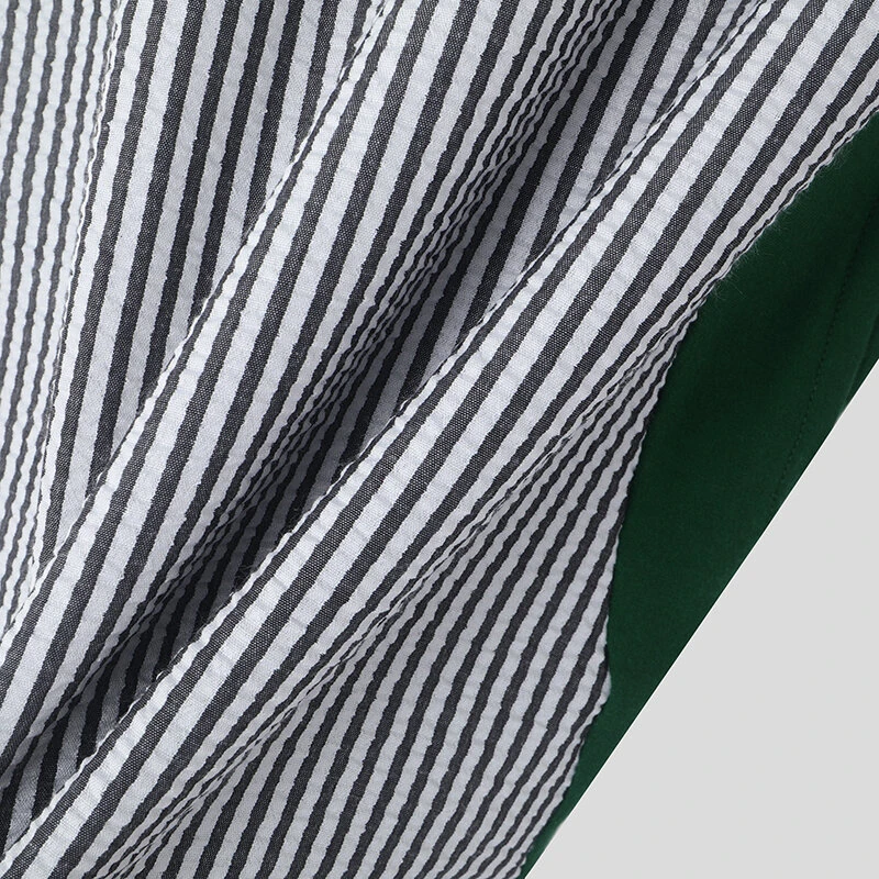 (image for) INCERUN Mens Striped Patchwork Short Sleeve T-Shirt Comfortable Casual Crew Neck Top for Male S-5XL